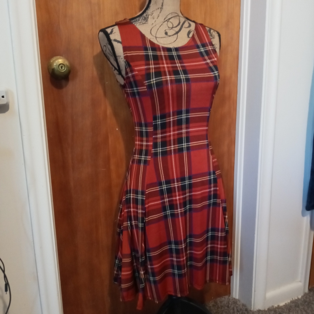 Super Soft and Lightweight See You Monday Red Plaid Dress